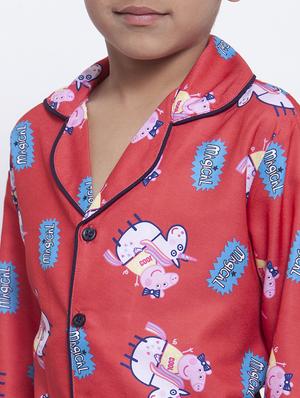 red pyjama set nightwear - 17538447 - Standard Image - 4