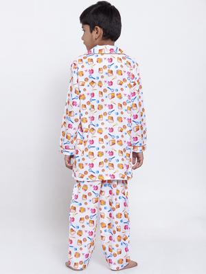 white pyjama set nightwear - 17538451 - Standard Image - 3