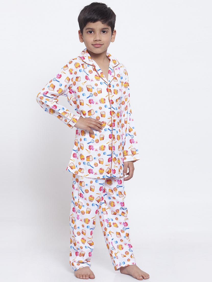 white pyjama set nightwear - 17538451 - Zoom Image - 2