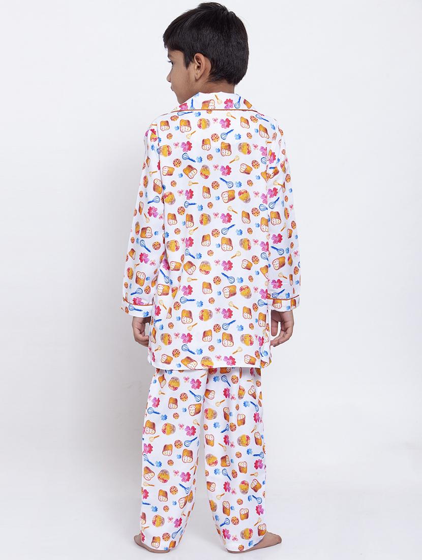 white pyjama set nightwear - 17538451 - Zoom Image - 3