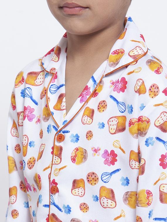 white pyjama set nightwear - 17538451 - Zoom Image - 4
