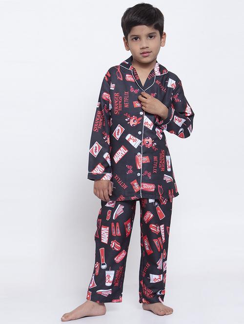 black pyjama set nightwear - 17538456 - Standard Image - 1