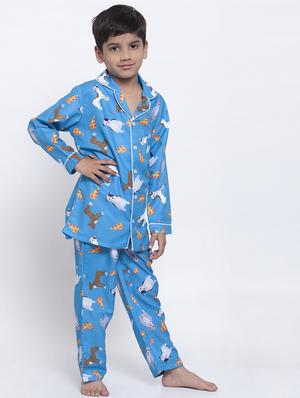 blue pyjama set nightwear - 17538457 - Standard Image - 2