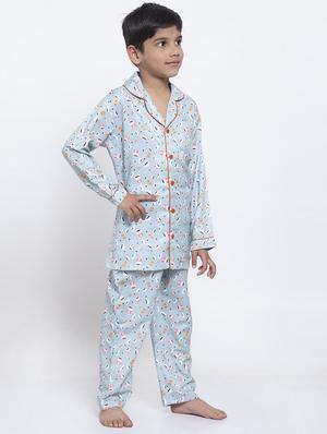 blue pyjama set nightwear - 17538458 - Standard Image - 2