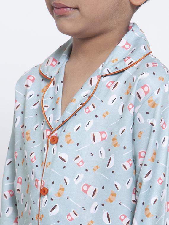 blue pyjama set nightwear - 17538458 - Zoom Image - 4
