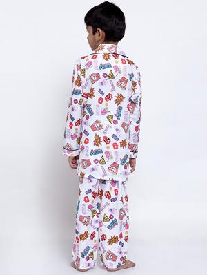 white pyjama set nightwear - 17538461 - Standard Image - 3