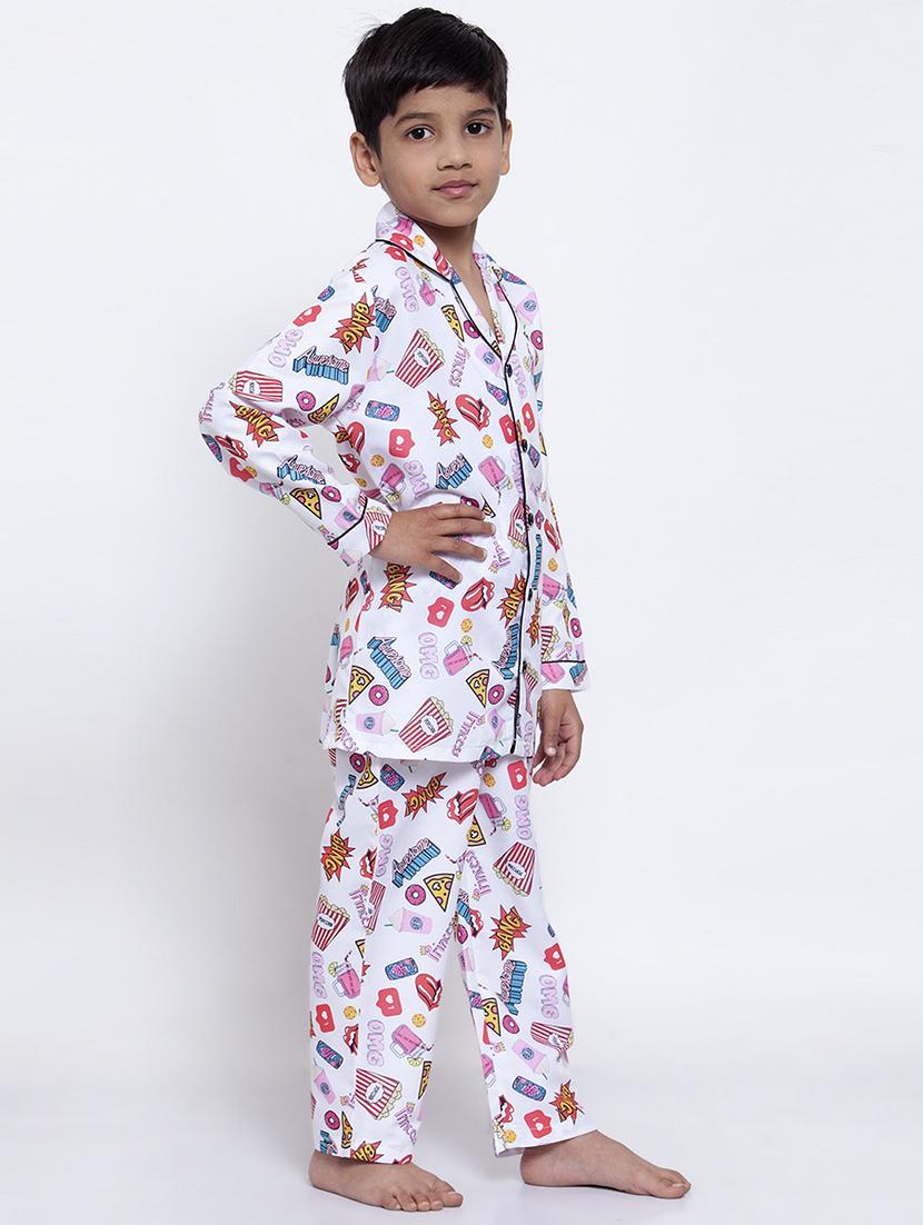 white pyjama set nightwear - 17538461 - Zoom Image - 2