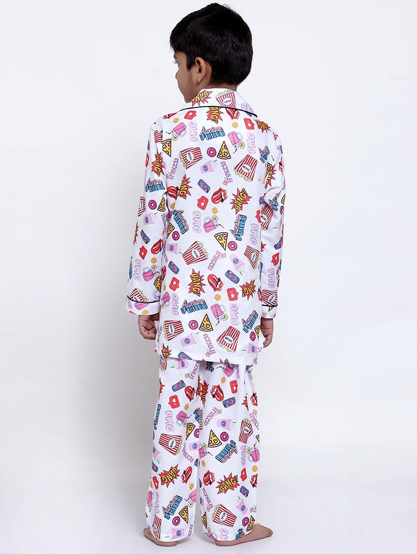white pyjama set nightwear - 17538461 - Zoom Image - 3