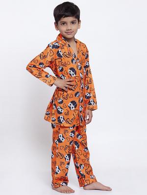 orange pyjama set nightwear - 17538469 - Standard Image - 2