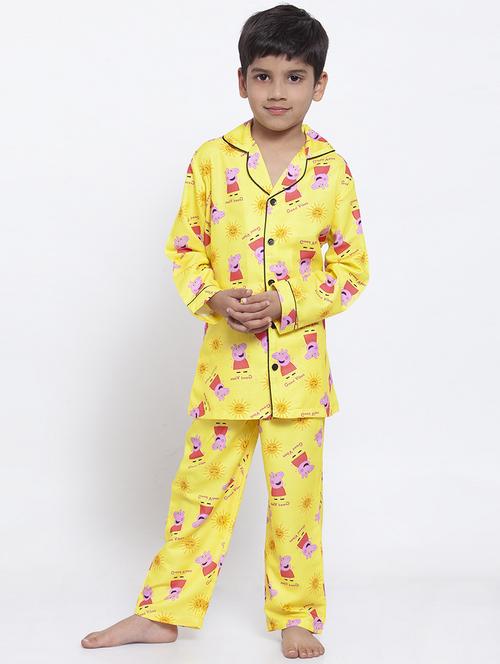 yellow pyjama nightwear set - 17538472 - Standard Image - 1
