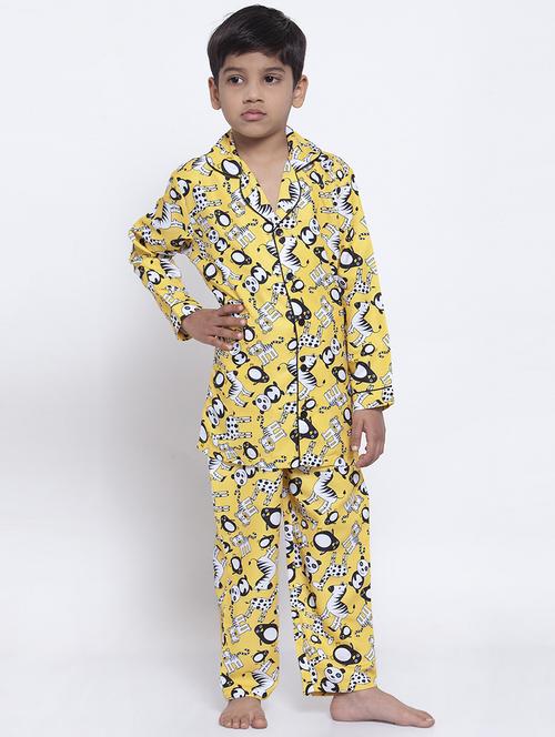 yellow pyjama nightwear set - 17538473 - Standard Image - 1