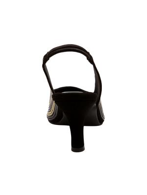 black synthetic back strap sandals - 17538475 - Standard Image - 3