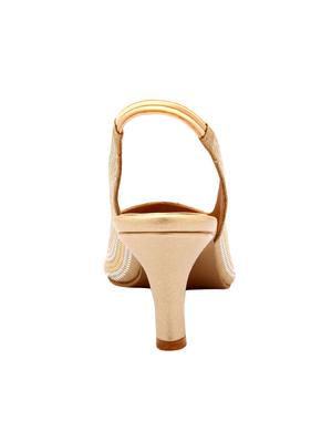 gold synthetic back strap sandals - 17538476 - Standard Image - 3