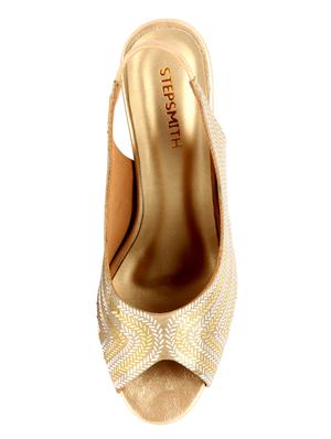 gold synthetic back strap sandals - 17538476 - Standard Image - 4