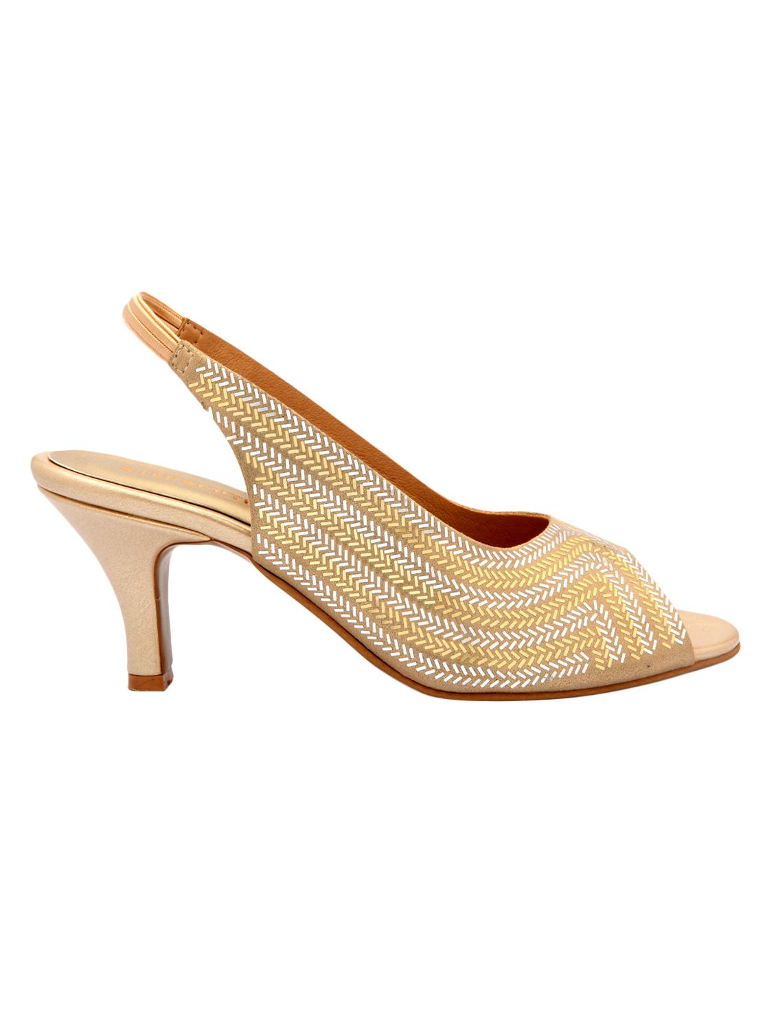 gold synthetic back strap sandals - 17538476 - Zoom Image - 2