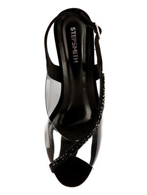 black synthetic back strap sandals - 17538481 - Standard Image - 4