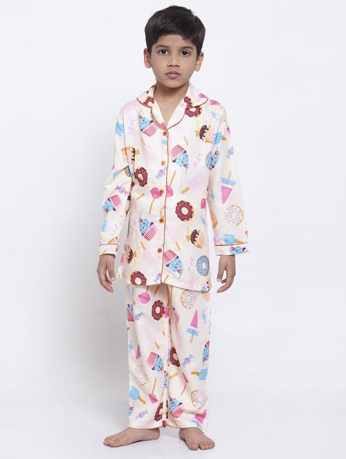 white pyjama nightwear set - 17538483 - Standard Image - 1