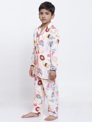 white pyjama nightwear set - 17538483 - Standard Image - 2