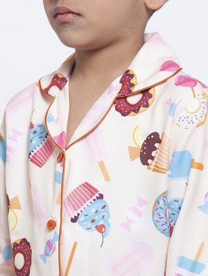 white pyjama nightwear set - 17538483 - Standard Image - 4