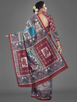 warli printed saree with blouse - 17539119 - Standard Image - 2