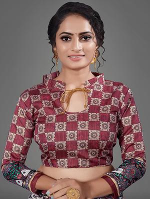 warli printed saree with blouse - 17539119 - Standard Image - 3