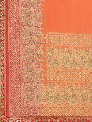 solid printed saree with blouse - 17539166 - Standard Image - 4
