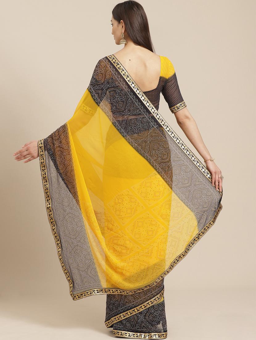 solid bordered saree with blouse - 17539168 - Zoom Image - 2