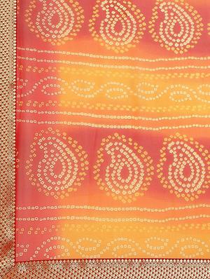 bnadhani printed saree with blouse - 17539174 - Standard Image - 4