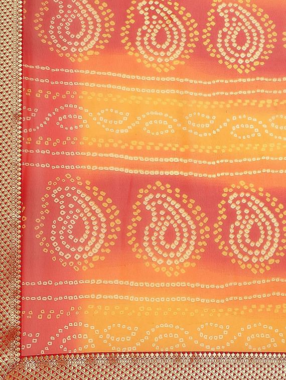 bnadhani printed saree with blouse - 17539174 - Zoom Image - 4