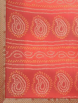 bandhani printed saree with blouse - 17539175 - Standard Image - 4