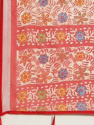maroon art silk printed saree with blouse - 17539181 - Standard Image - 4