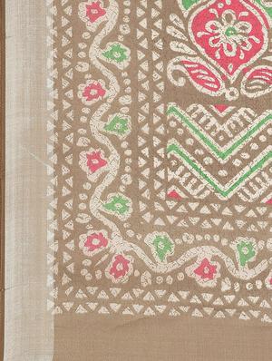 magenta printed saree with blouse - 17539183 - Standard Image - 4