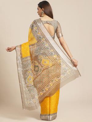 geometrical printed saree with blouse - 17539185 - Standard Image - 2