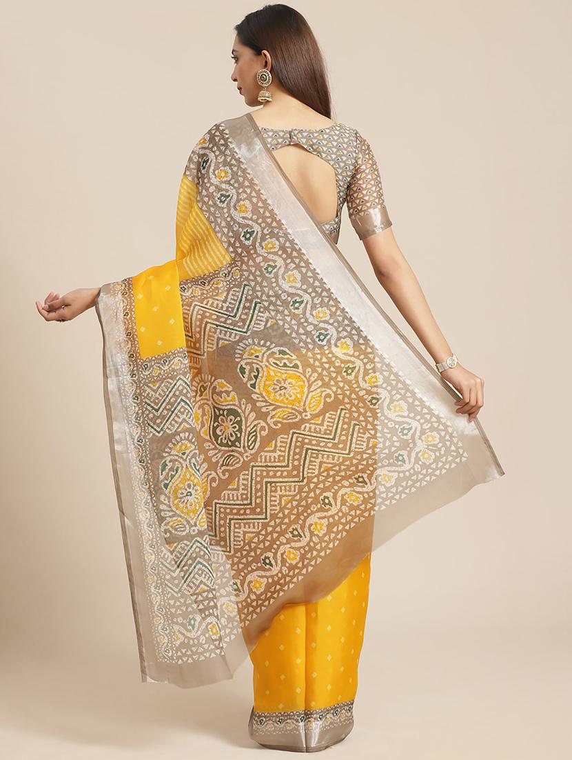 geometrical printed saree with blouse - 17539185 - Zoom Image - 2