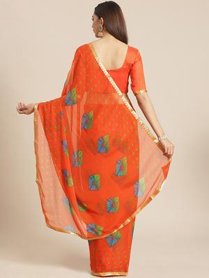 bandhani printed saree with blouse - 17539189 - Standard Image - 2