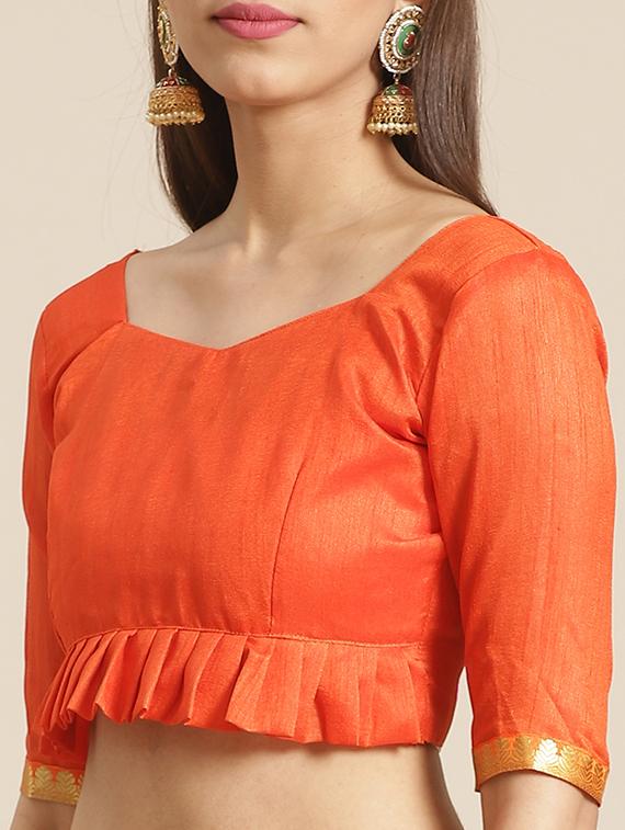bandhani printed saree with blouse - 17539189 - Zoom Image - 3