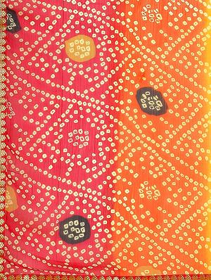 bandhani printed saree with blouse - 17539195 - Standard Image - 4