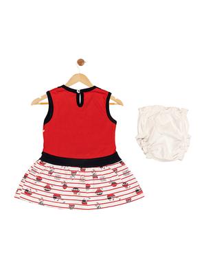 red cotton blend frock - 17539202 - Standard Image - 2