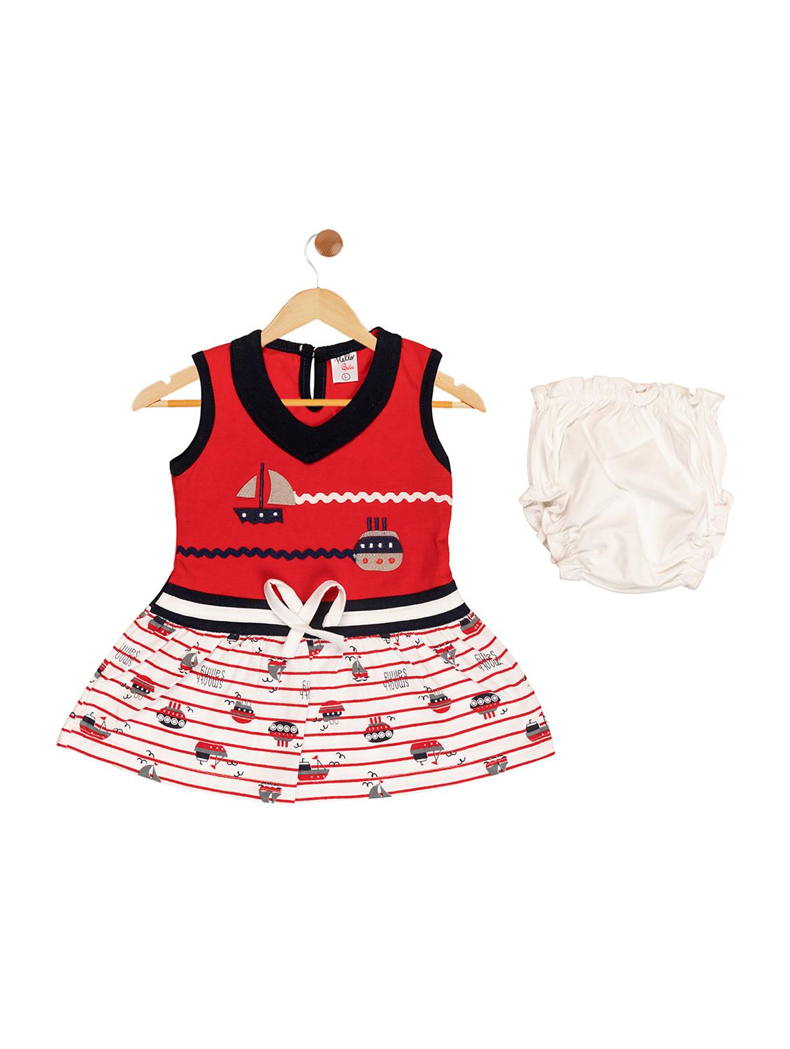 red cotton blend frock - 17539202 - Zoom Image - 1