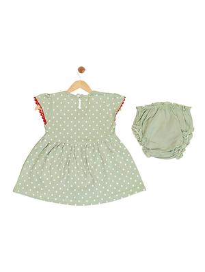 green cotton blend frock - 17539207 - Standard Image - 2