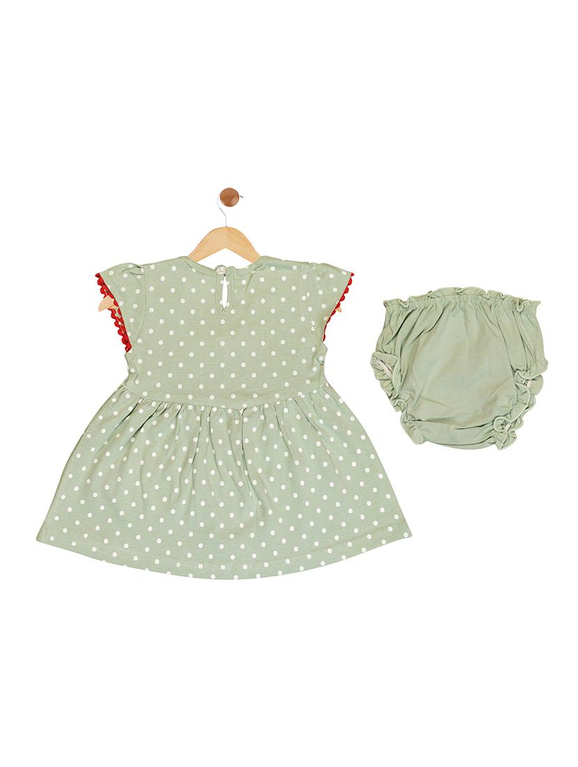 green cotton blend frock - 17539207 - Zoom Image - 2