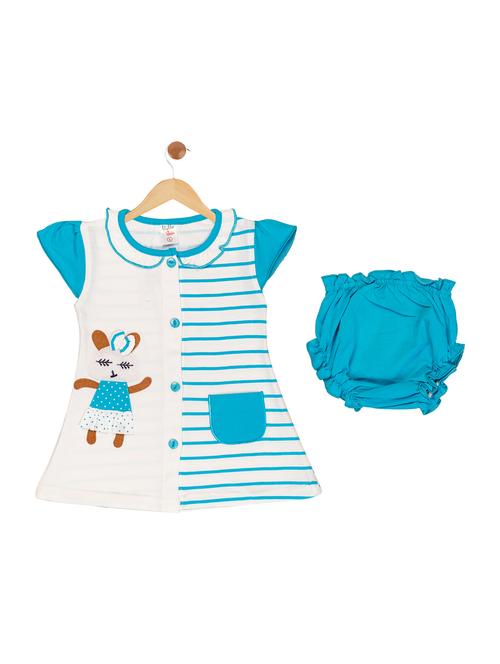 blue cotton blend frock - 17539214 - Standard Image - 1