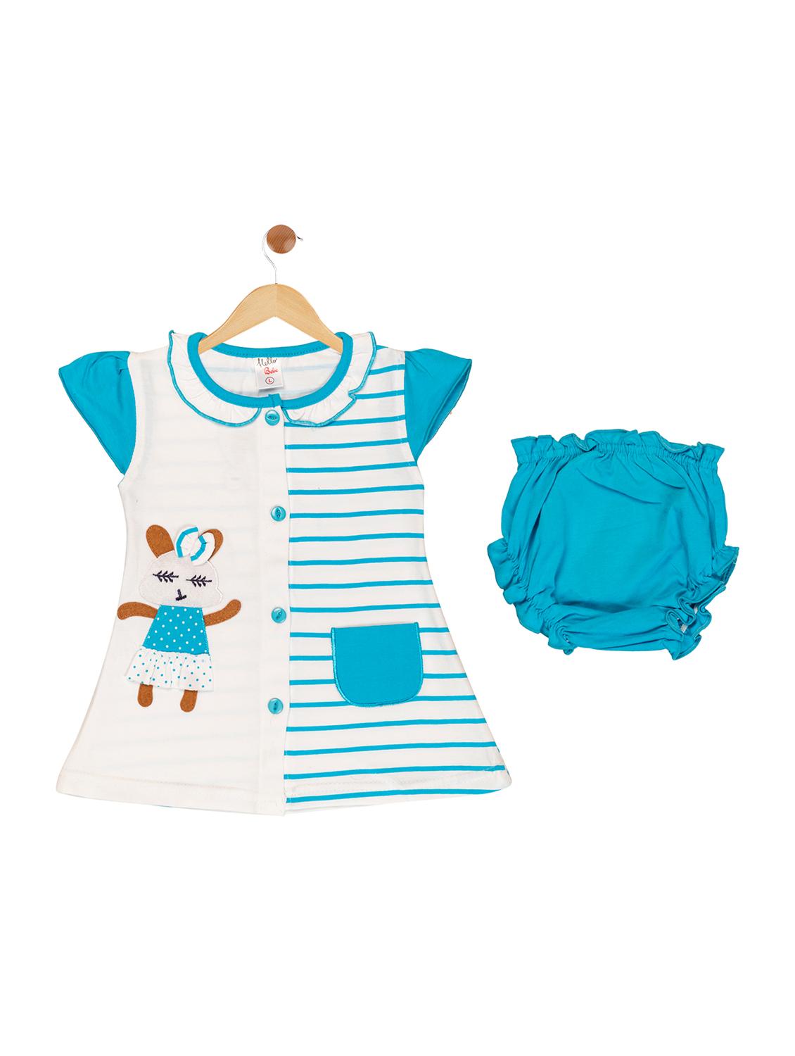 blue cotton blend frock - 17539214 - Zoom Image - 1
