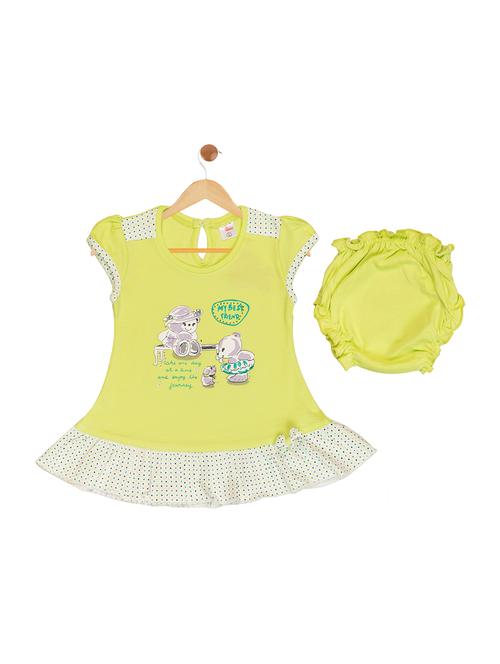 yellow cotton blend frock - 17539219 - Standard Image - 1