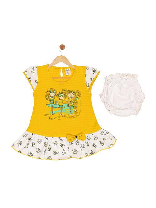 yellow cotton blend frock - 17539222 - Standard Image - 1