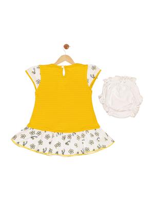 yellow cotton blend frock - 17539222 - Standard Image - 2