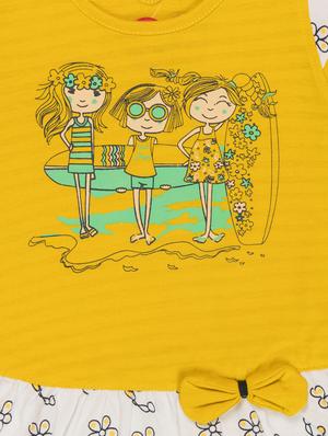 yellow cotton blend frock - 17539222 - Standard Image - 3