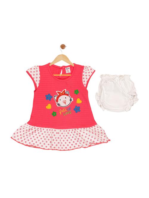 pink cotton blend frock - 17539224 - Standard Image - 1