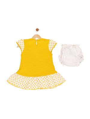 yellow cotton blend frock - 17539225 - Standard Image - 2