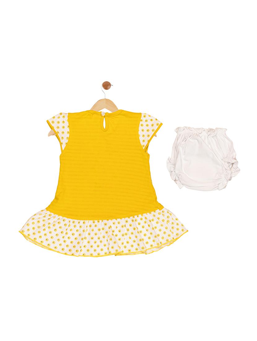 yellow cotton blend frock - 17539225 - Zoom Image - 2